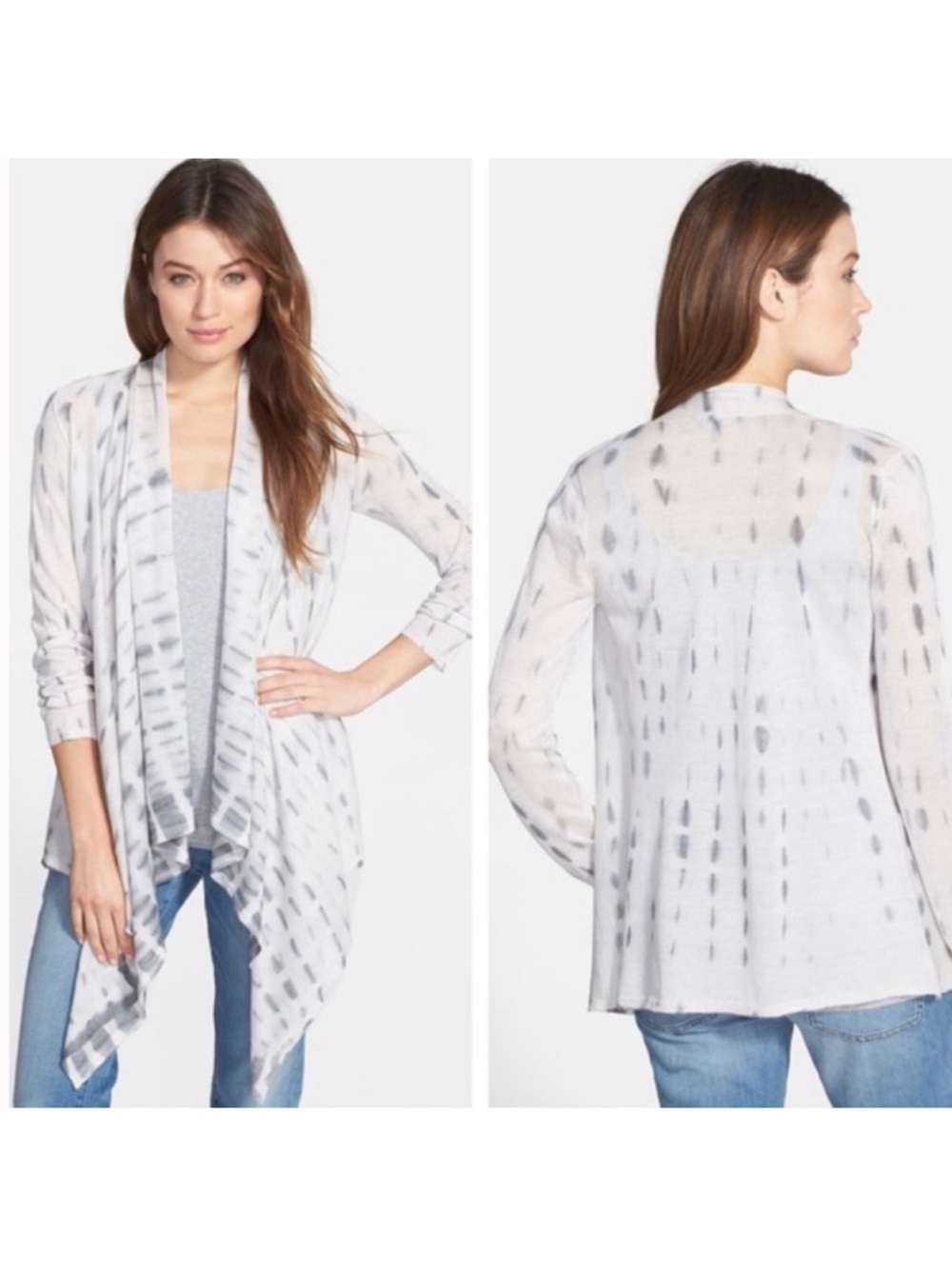 Eileen Fisher Tied-Dyed Alpaca Silk Cardigan